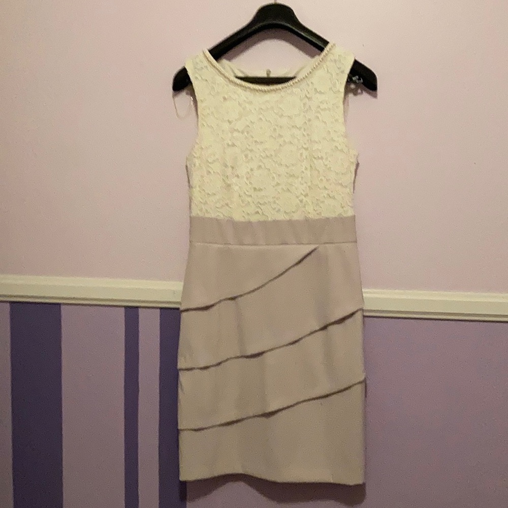 White beige dress